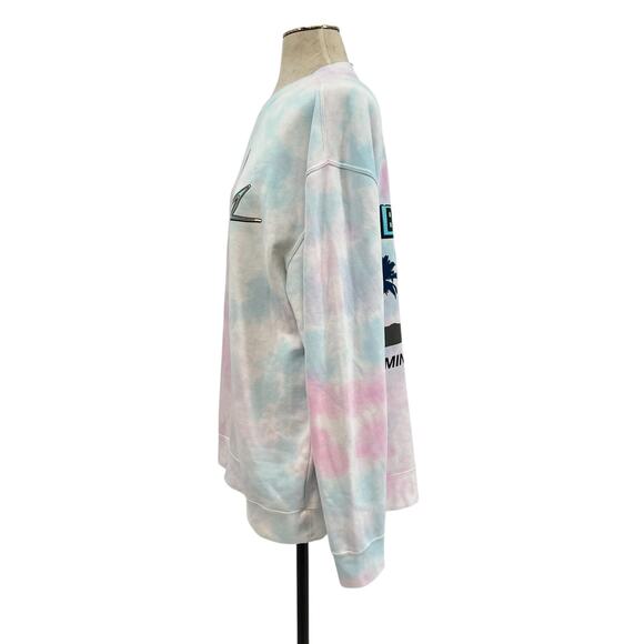 The Lumineers Brightside Roadside Motel Crewneck Sweatshirt Tie Dye Pink Blue XL - Picture 7 of 11